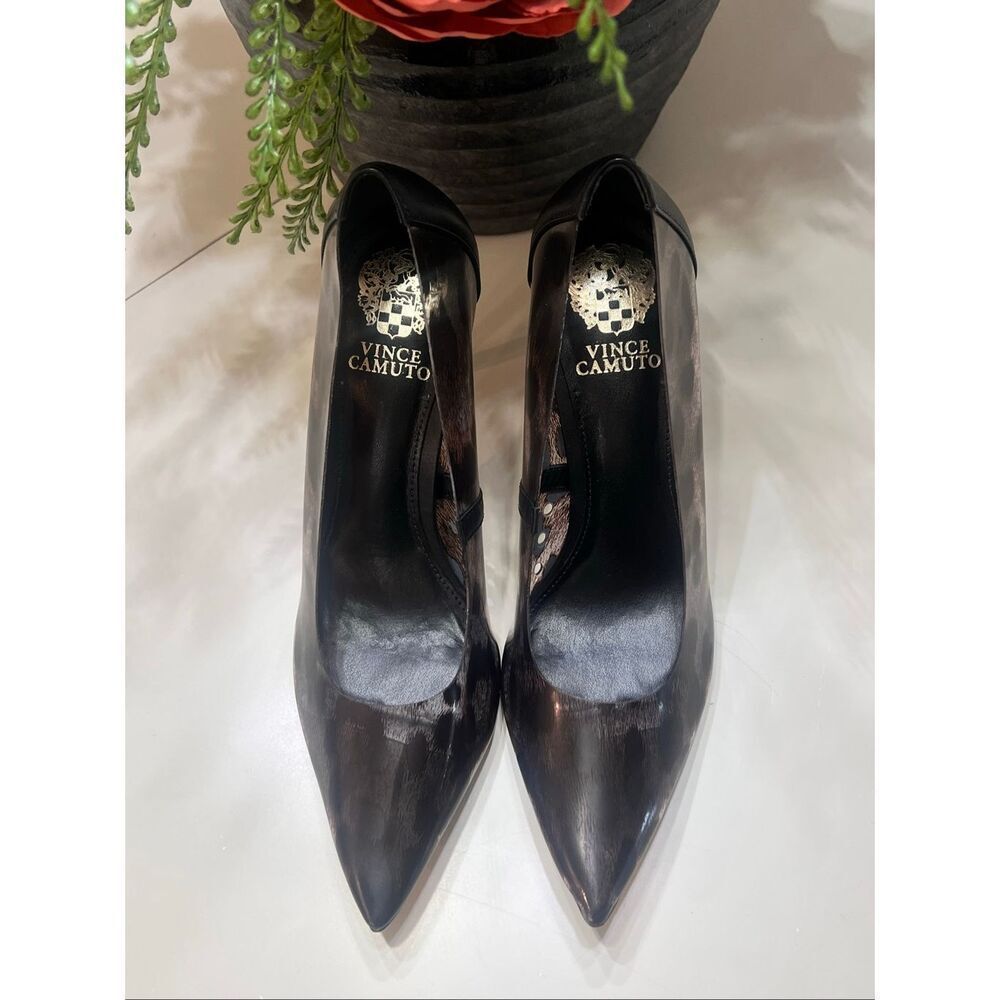 Vince Camuto Women's Anessta Leopard Print Pointed Toe Heels Pump Black 7.5 NIB - Picture 6 of 8